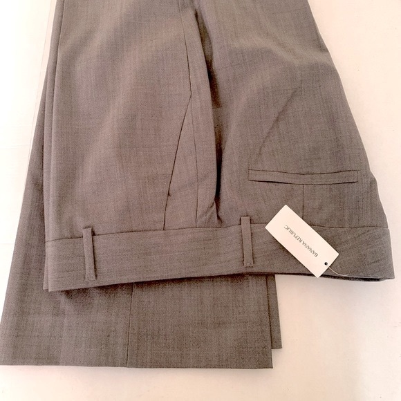 Banana Republic Light gray 70% fine wool blend straight pants lined pocket US 14 - Picture 6 of 16